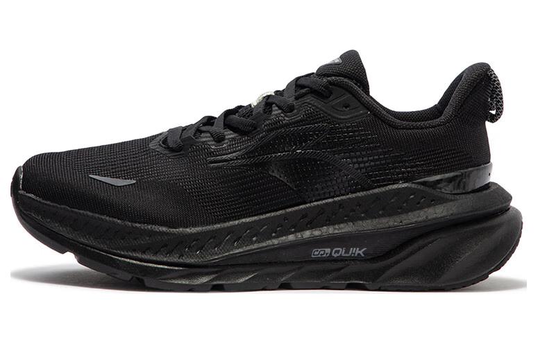 361° Red Flame 3 Anti-Slip Wear-Resistant Low-Top Running Shoes Women's Black Gray