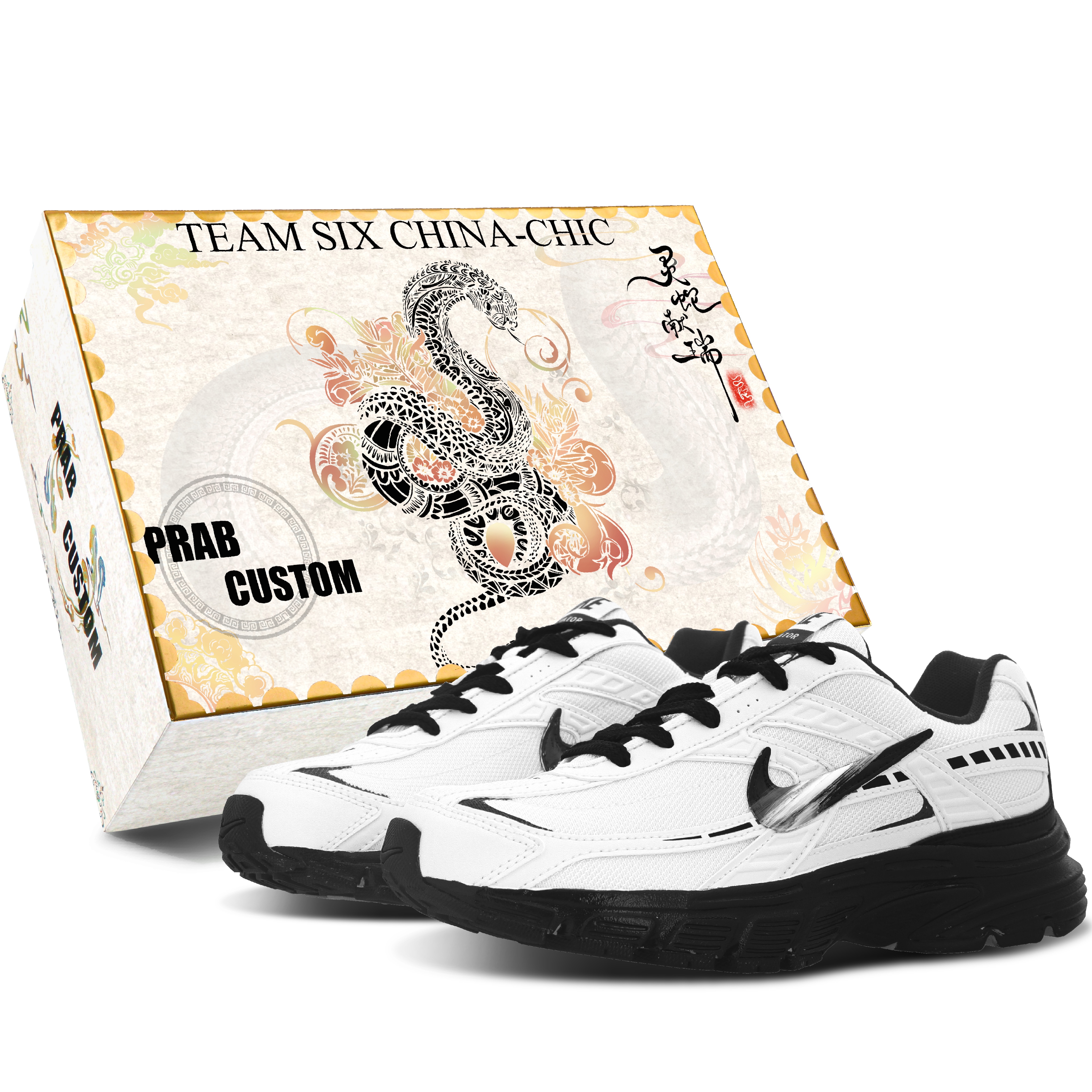 Nike Initiator Cushioning Breathable Low top Running Shoes Unisex Black White