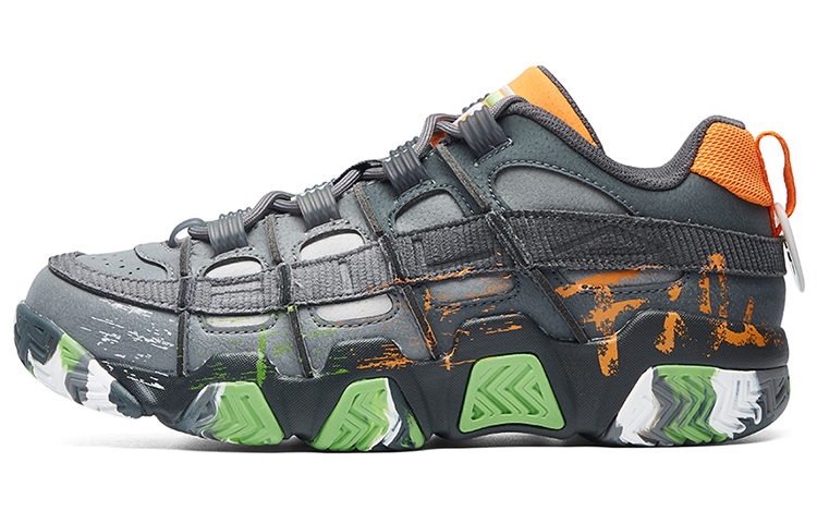 FILA FUSION Ade Vintage Basketball Shoes Women's Low-Top Gray/Green