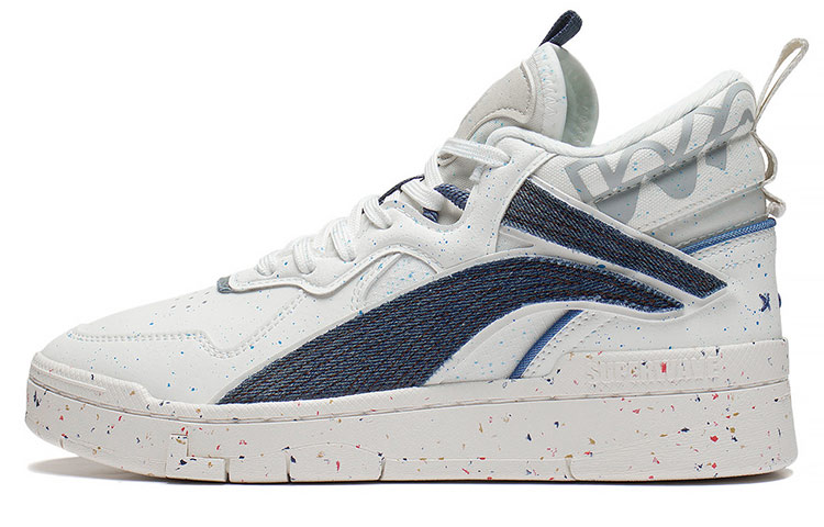 LiNing Wave Mid-Top Skateboard Shoes Women's Snow White