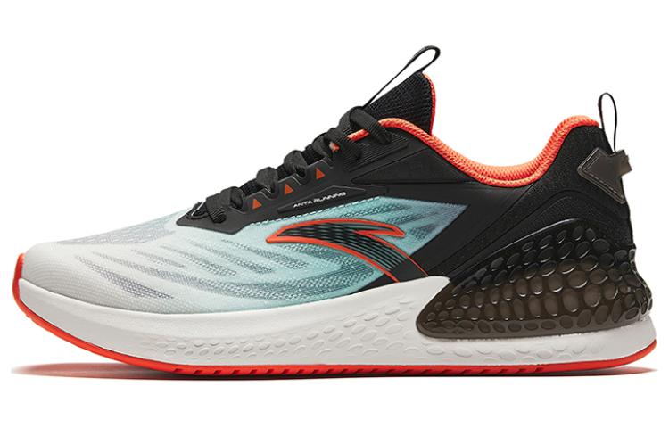 Anta C37+ Cushioning, Abrasion Resistant, Breathable, Lightweight Low Top Running Shoes Men's Black White Cyan