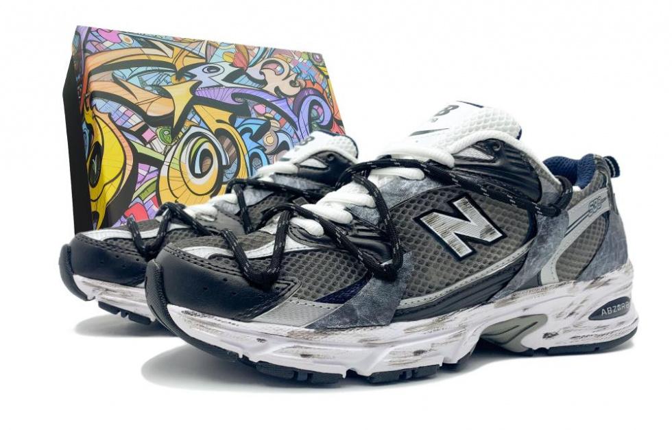 New Balance NB 530 Cushioning Anti-Slip Wear-Resistant Breathability Low-Top Running Shoes Unisex Black Gray Blue