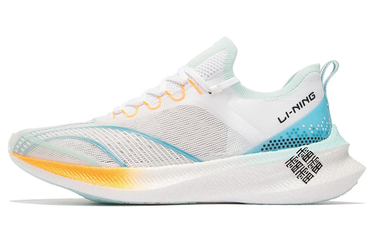 LiNing Feidian Challenger Durable Breathable Low-Top Running Shoes White Blue