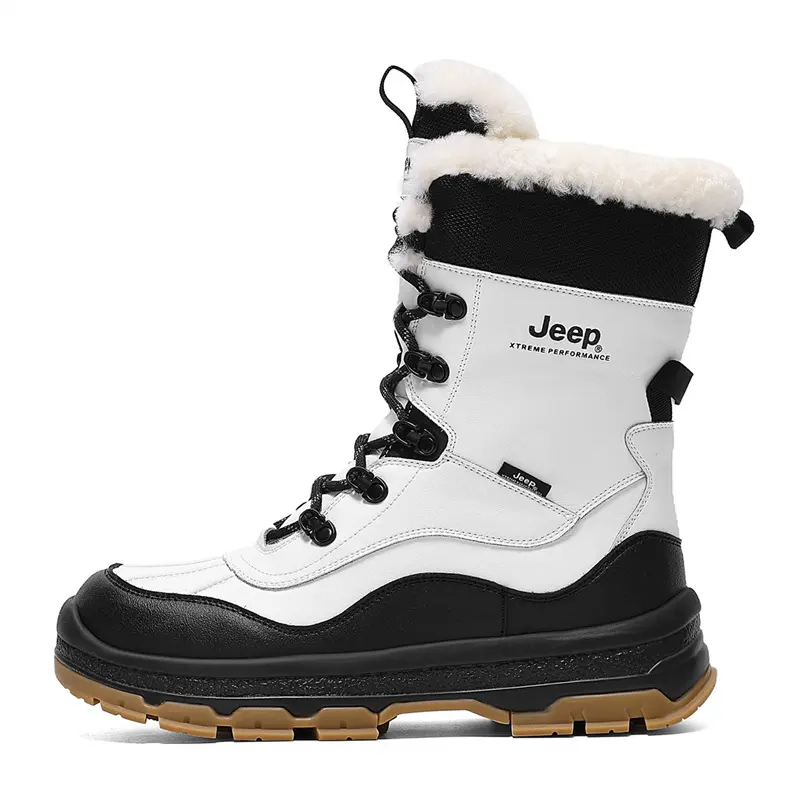 Jeep Warm Wear-Resistant Cushioning Height Increasing Slip-Resistant Coverage Crew Snow Boots Men's