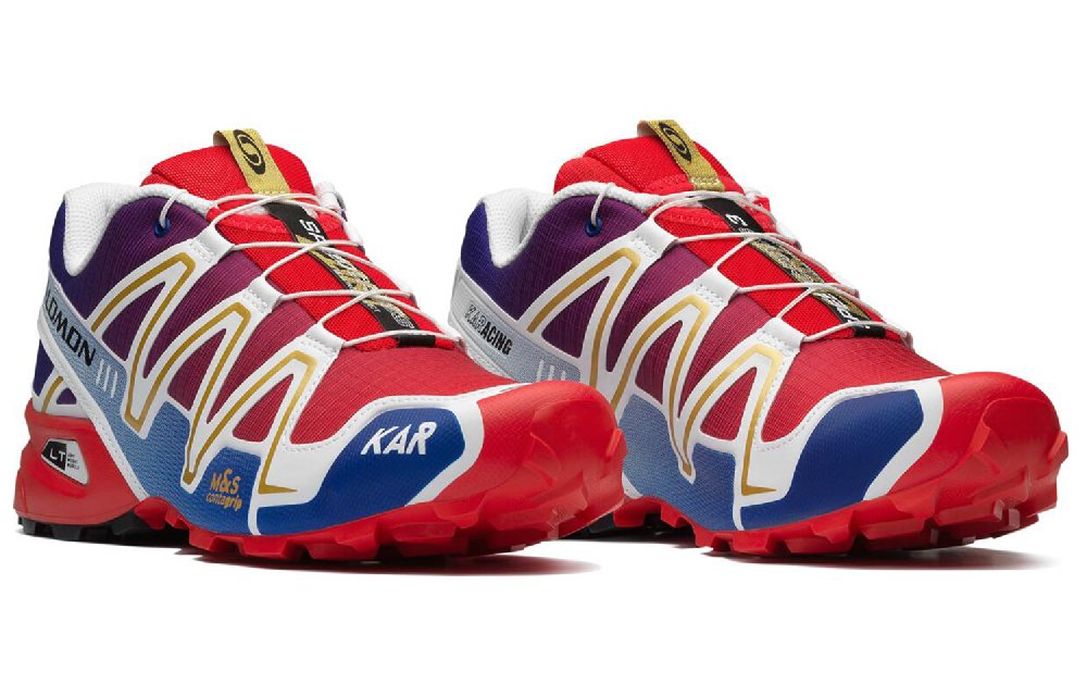 KAR L'Art De L'Automobile x SALOMON Speedcross 3 Anti-Slip Wear-Resistant Low-Top Outdoor Shoes Unisex Red Blue
