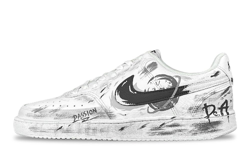 Nike Court Vision 1 Non slip Lightweight Low Top Skateboard Shoes Men's Gray