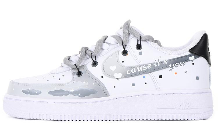 Nike Air Force 1 Skateboard Shoes Women's Low-Top Gray White