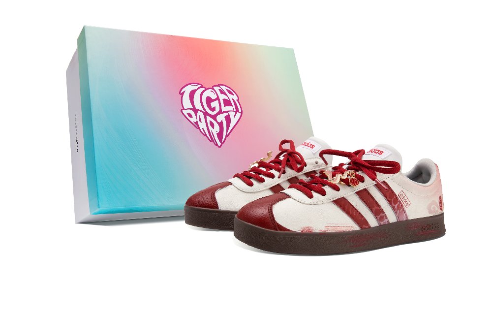 Adidas Neo VL Court 2.0 Anti-Slip Wear-Resistant Low-Top Skateboard Shoes Unisex White Red