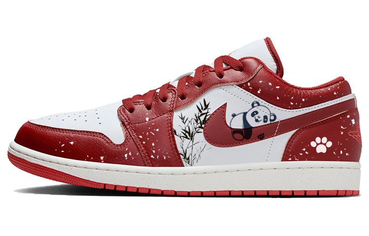 Jordan Air Jordan 1 Anti-Slip Wear-Resistant Low-Top Vintage Basketball Shoes Men's Red