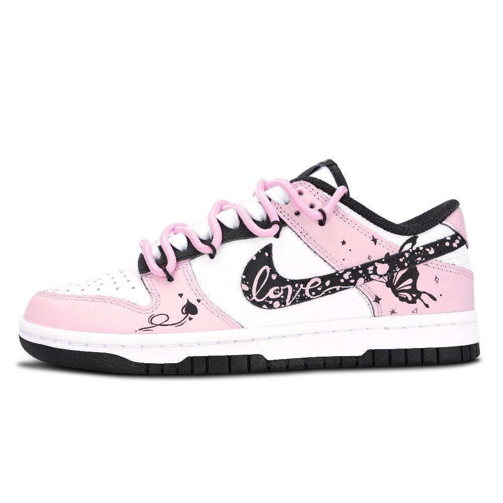Nike Dunk Anti Slip Wear Resistant Low Top Skateboard Shoes Unisex Pink
