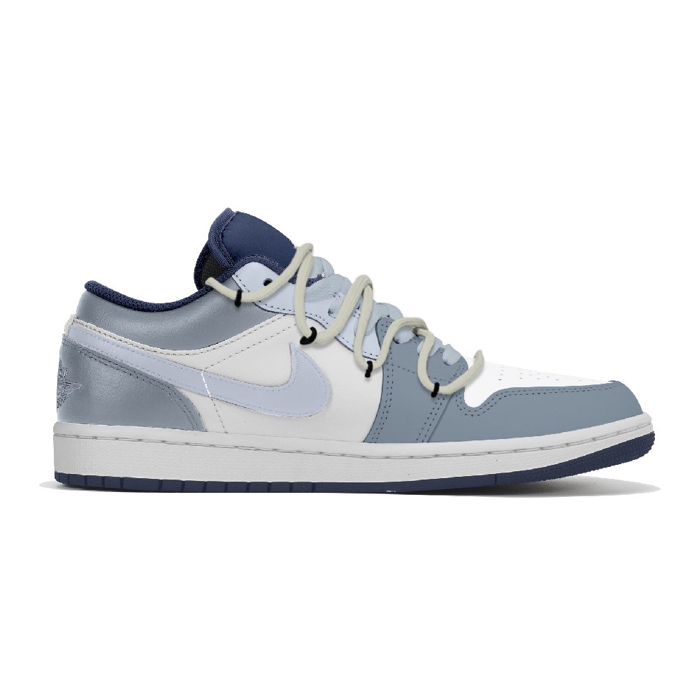 Jordan Air Jordan 1 Slip-Resistant Low-Top Vintage Basketball Shoes Men's Blue White