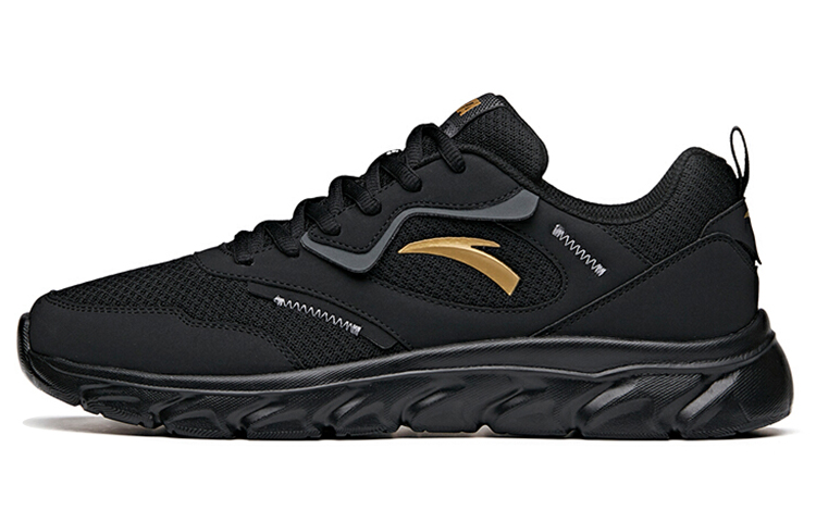 Anta Running Collection Cushioning Slip Resistant Abrasion Resistant Breathable Low Top Running Shoes Men's Black