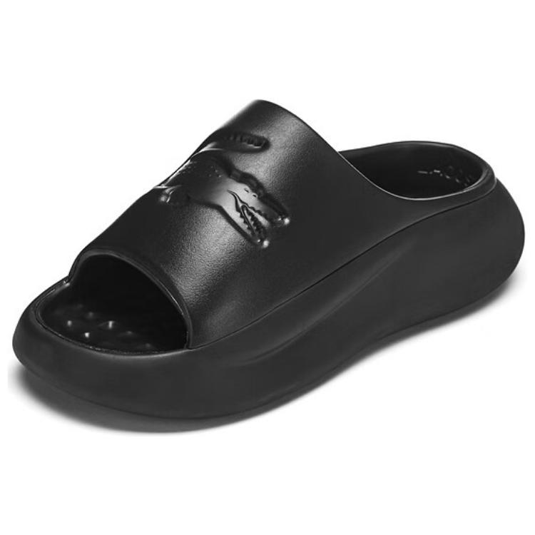 LACOSTE Rubber Sole Abrasion Resistant Slide Slippers Men's Black купить в интернет-магазине Yoocart с быстрой доставкой по России.