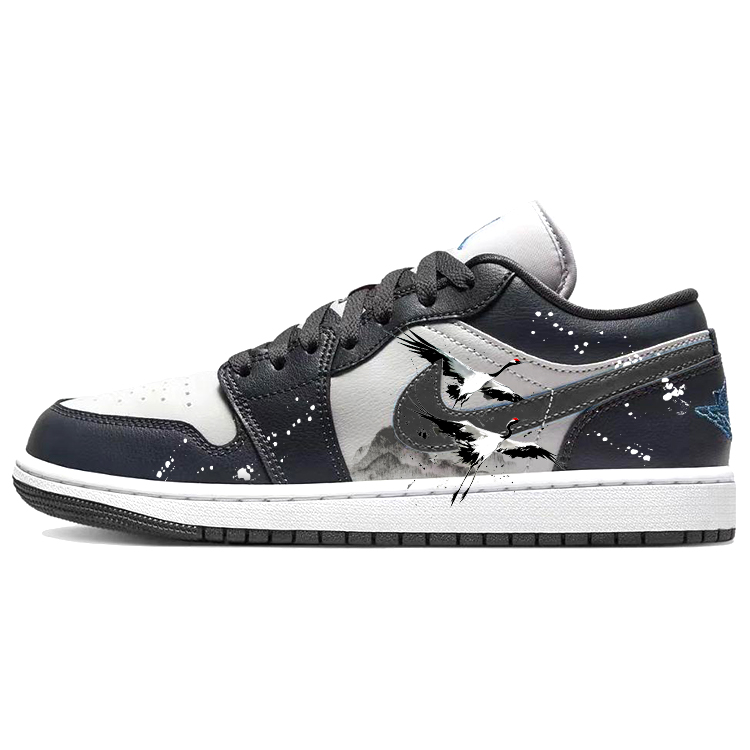 JORDAN Air JORDAN 1 Vintage Basketball Shoes Unisex Low Top Gray/Black
