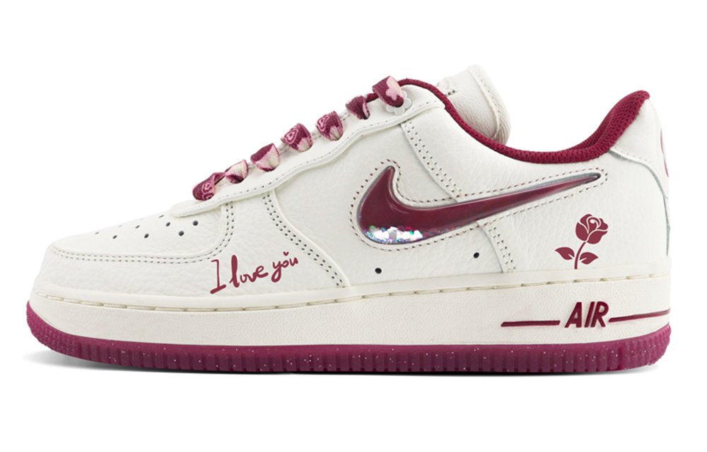 Nike Air Force 1 Low-Top Skateboard Shoes Women's White Red
