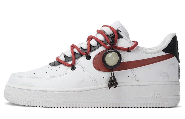 Nike Air Force 1 Low-Top Skateboard Shoes Men's Black White Red