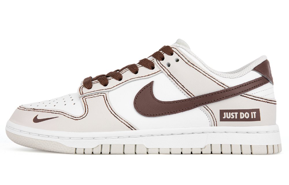 Nike Dunk Low-Top Skateboard Shoes Unisex White Brown