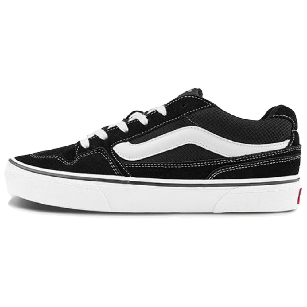 Vans Caldrone Anti-Slip Wear-Resistant Low-Top Canvas Shoes Unisex Black White
