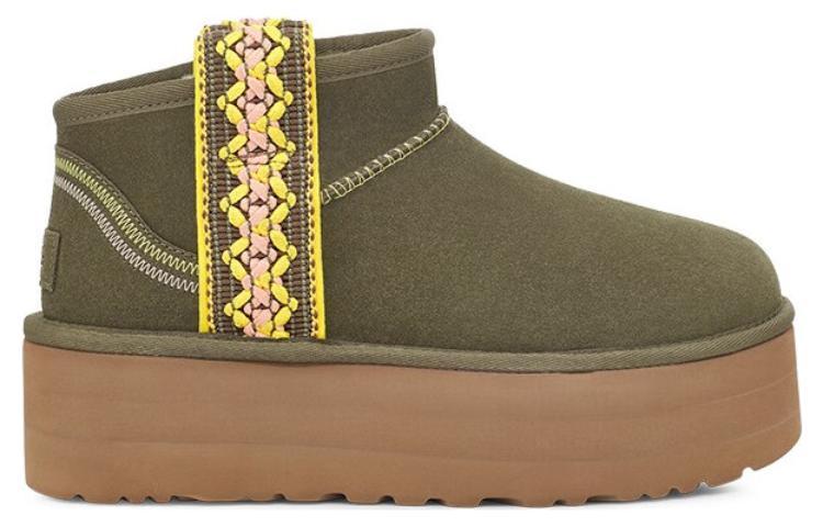 UGG Classic Ultra Mini Braid Platform Boot Burnt Olive Women's