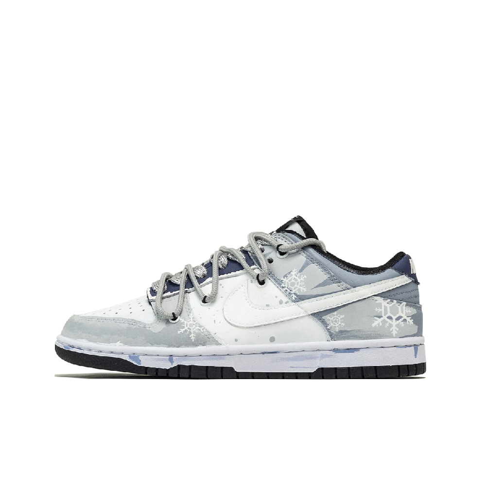 Nike Dunk San Chuan, Frosty Shadows And Snow Tracks Abrasion Resistant Low Top Skateboard Shoes Unisex Blue White