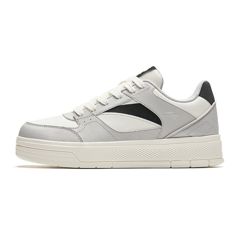 Anta Slip-Resistant Cushioning Wear-Resistant Low-Top Skateboard Shoes Men's White Gray Black