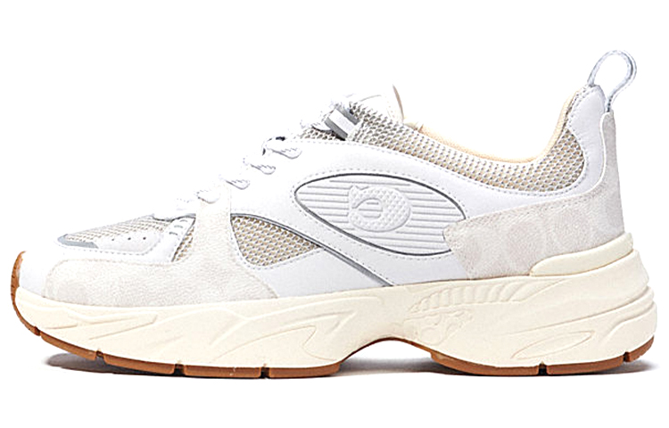 COACH Tech Cushioned Slip-Resistant Low-Top Casual Shoes Men's Fluorescent White