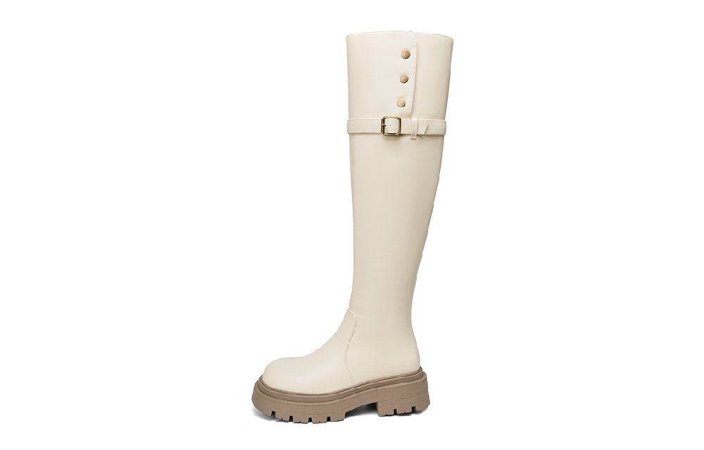 EBLAN Knee high Boots Women's Beige