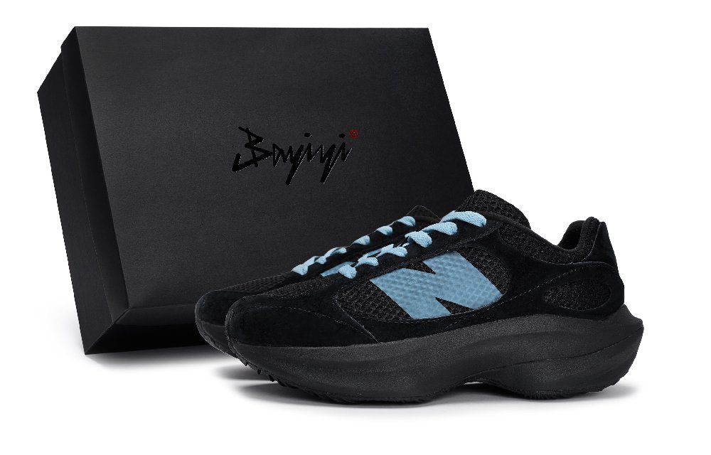 New Balance Warped Runner Anti-Slip Wear-Resistant Breathable Height Increasing Low-Top Running Shoes Unisex Black Blue