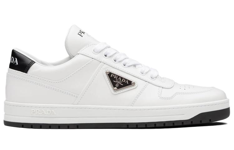 PRADA Downtown Perforated Leather Sneakers 'White Black' Women's купить в интернет-магазине Yoocart с быстрой доставкой по России.