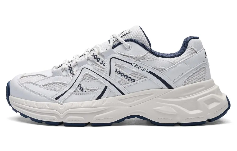 Kappa Urban Sports Back to Back Slip Resistant Abrasion Resistant Low top Chunky Sneakers Unisex White Blue