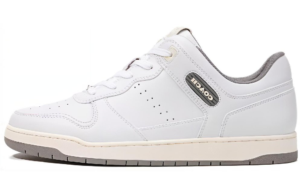 COACH C201 Low-Top Stylish Skateboarding Shoes Men's White
