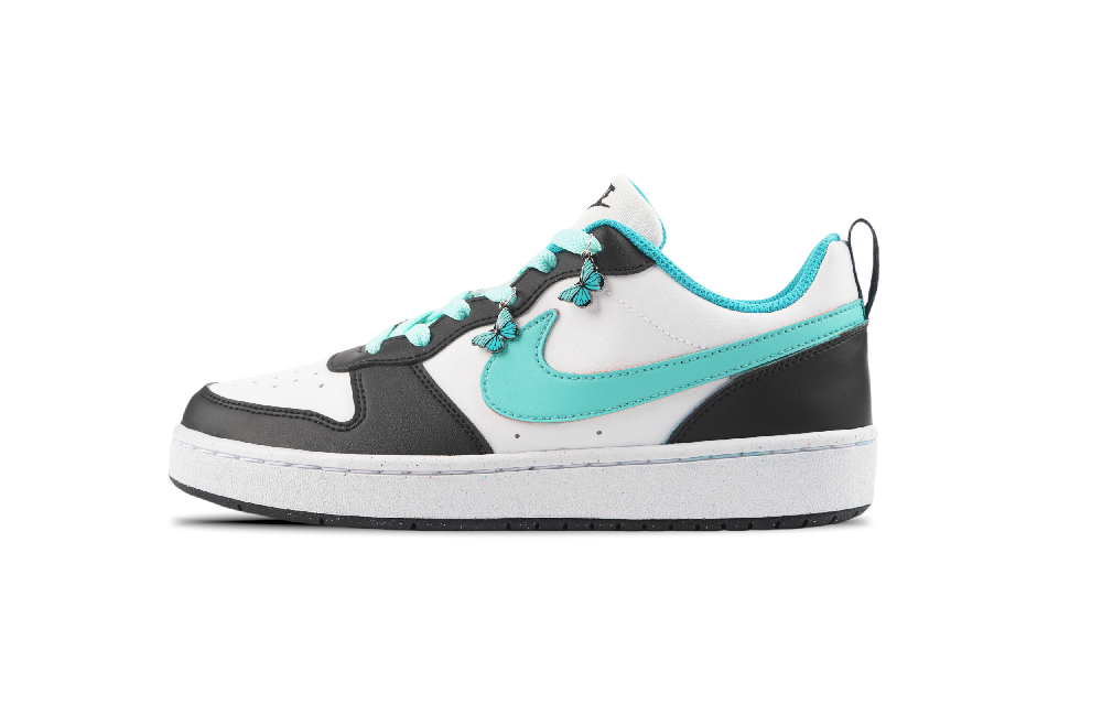 Nike Court Borough Anti-Slip Wear-Resistant Low-Top Skateboard Shoes GS Black Green