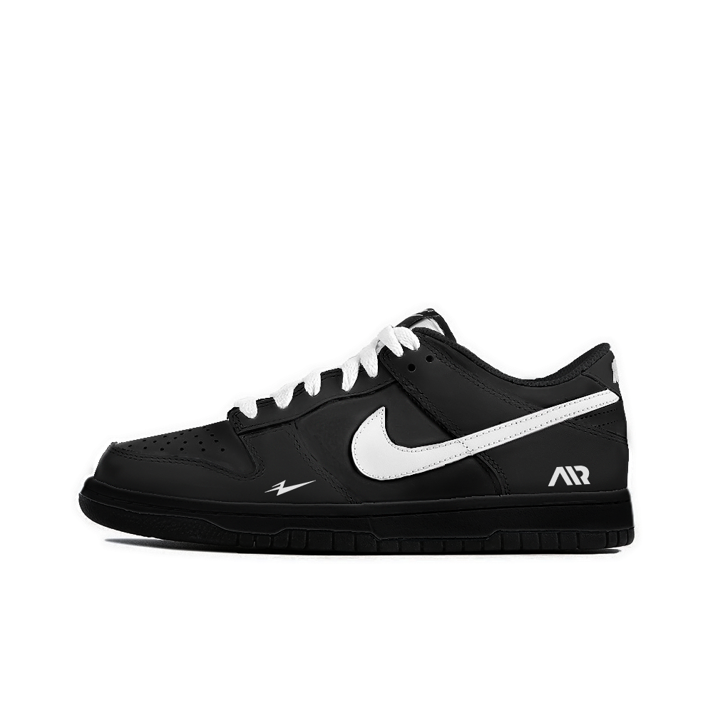 Nike Dunk Chilly, Amber Abrasion Resistant Low Top Skateboard Shoes GS Black White