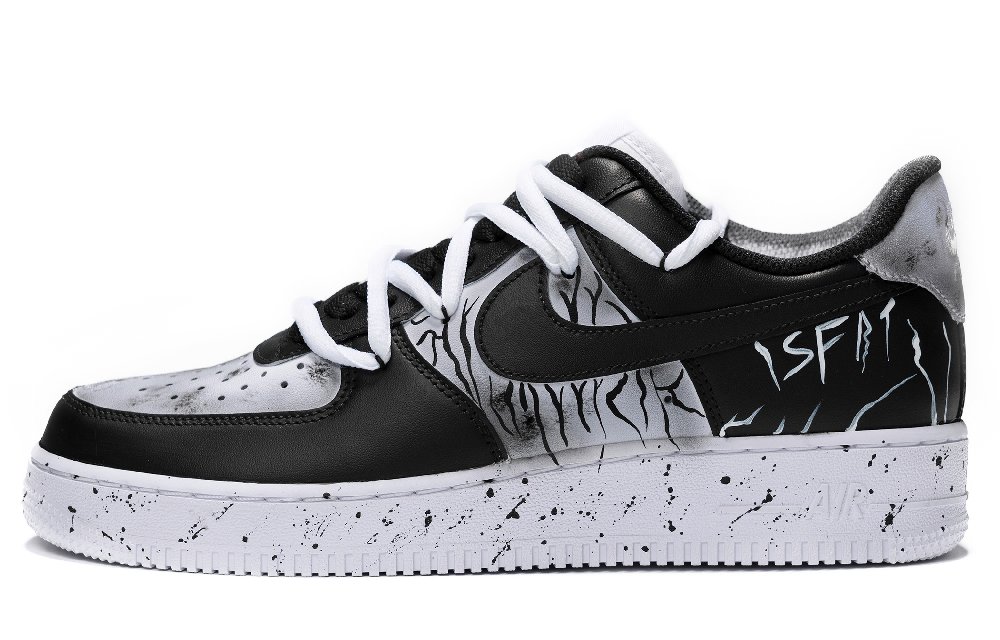 Nike Air Force 1 Low Top Skateboard Shoes Men's Black White
