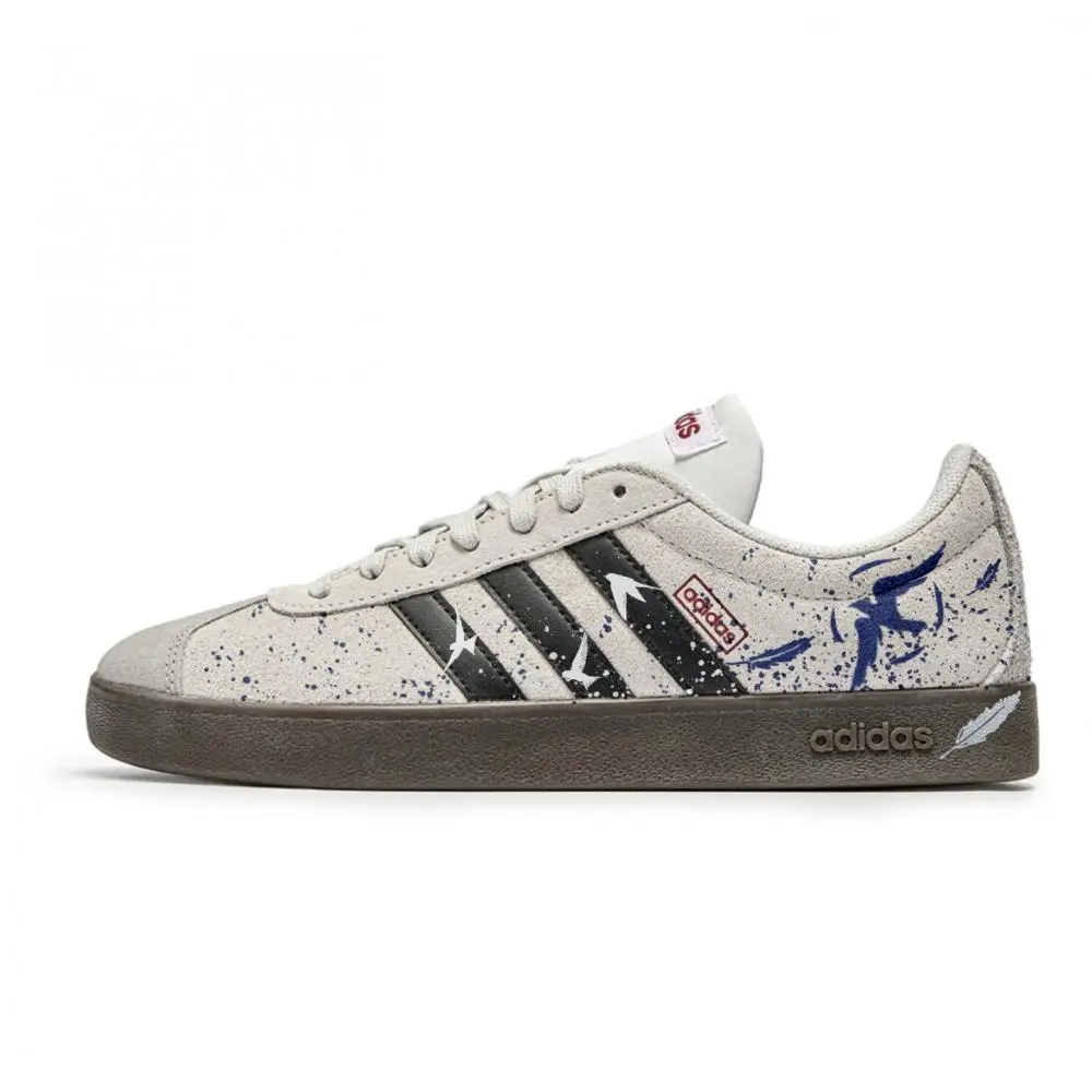 Adidas VL COURT 2.0 Flying Bird Feather Low top Skateboard Shoes Unisex Gray Black Blue