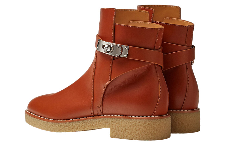HERMES Follow Ankle Boots Women's Brown
