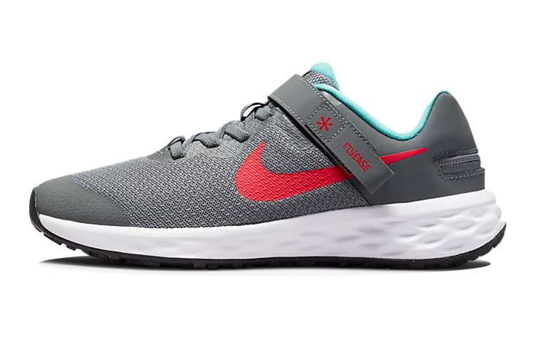 Nike Revolution 6 FlyEase Smoke Grey Siren Red GS
