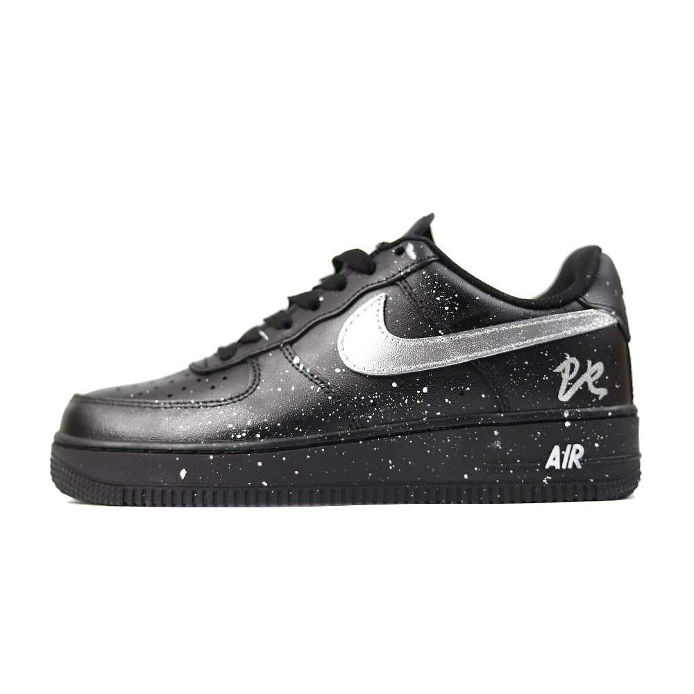 Nike Air Force 1 Wear-Resistant Low-Top Skateboard Shoes Unisex Black Silver