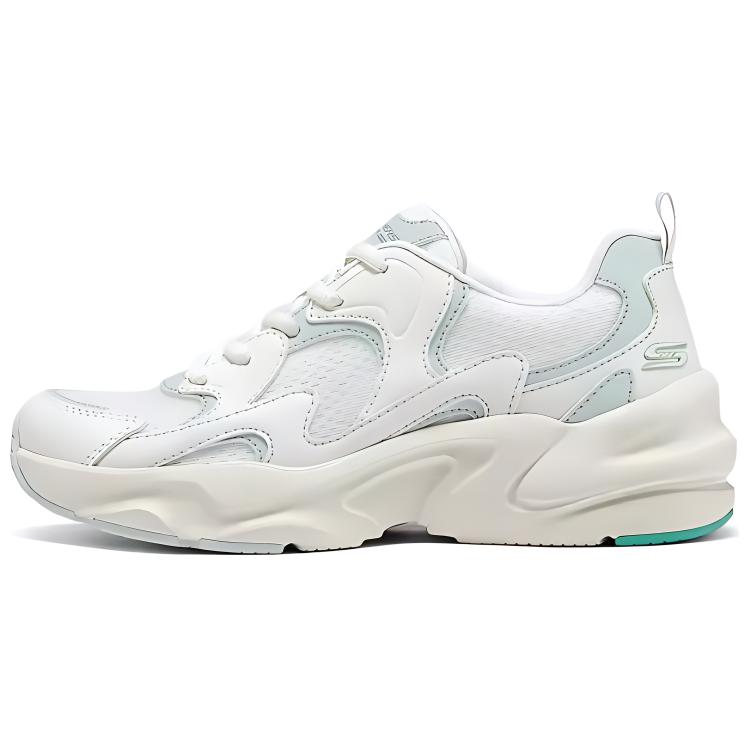 Skechers BOBS BAMINA 2 Cushioned Wear-Resistant Breathable Lightweight Low-Top Chunky Sneakers Women's White