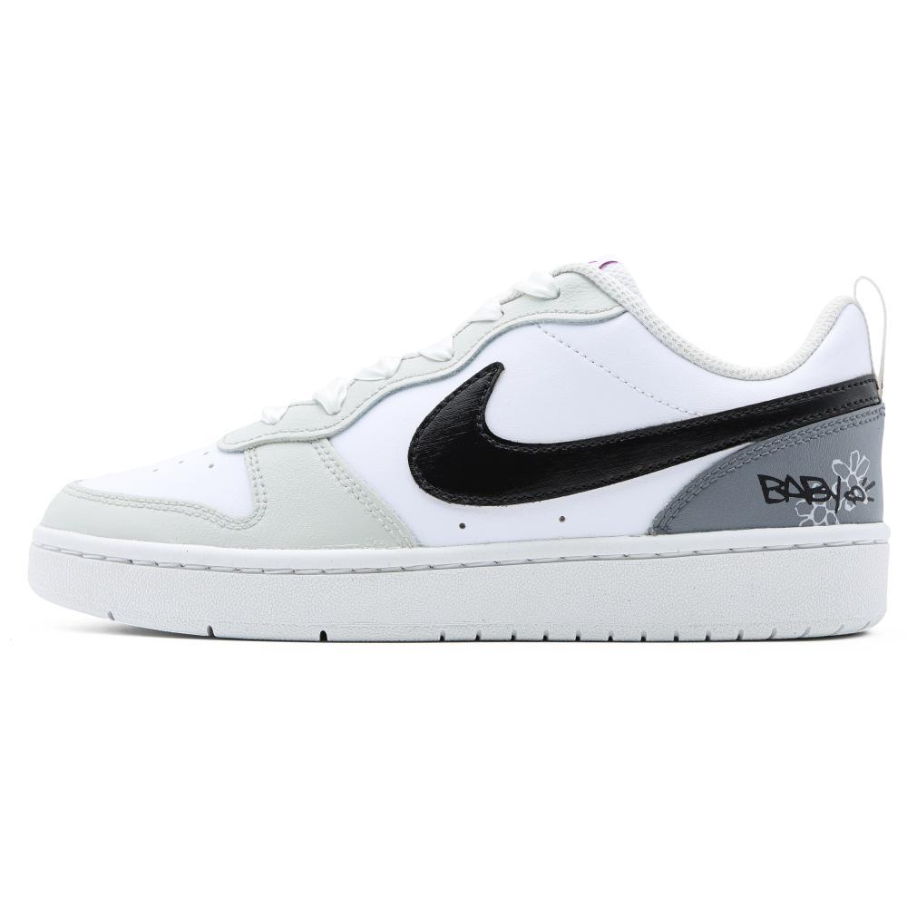 Nike Court Borough 2 Anti-Slip Wear-Resistant Low-Top Skateboard Shoes GS Gray Black