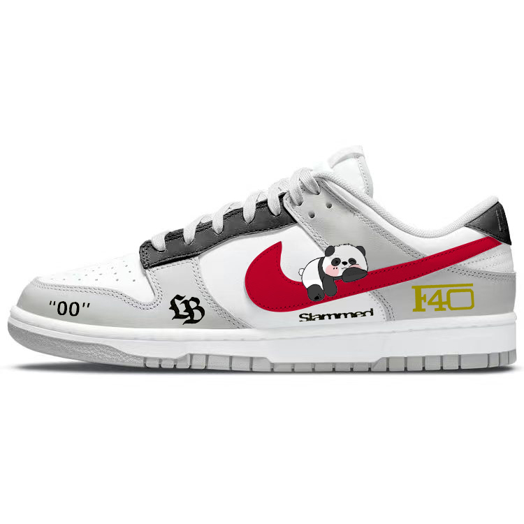 Nike Dunk Slip-Resistant Low-Top Skateboard Shoes Men's Gray White