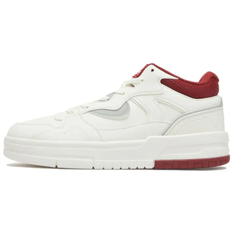 361° Anti Slip Wear Resistant High Top Skateboard Shoes Men's White Red