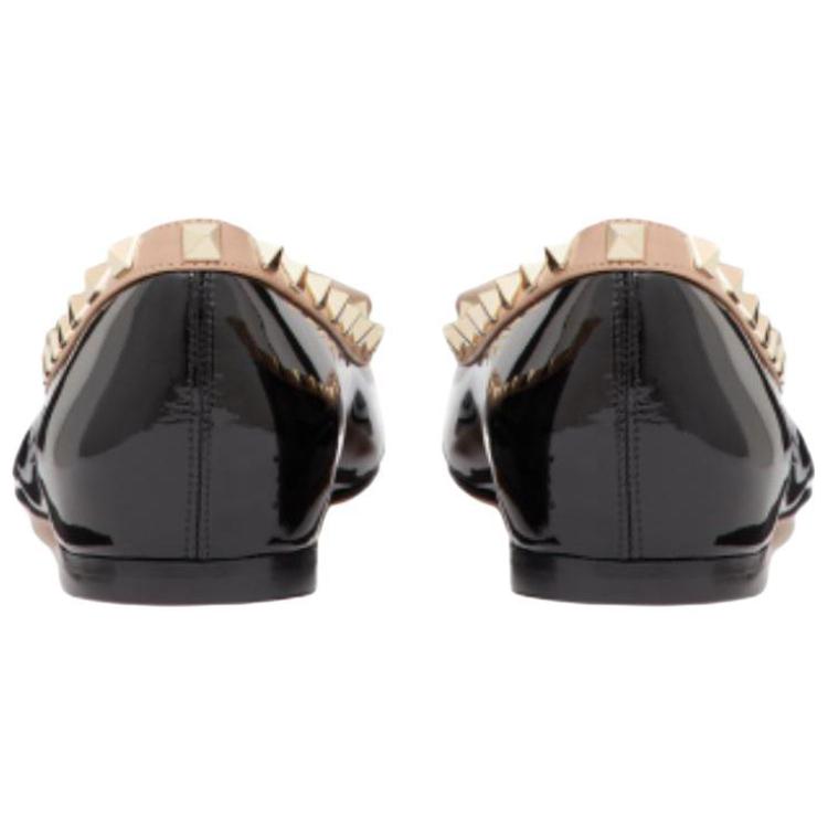 Valentino Garavani Rockstud Patent-leather Ballerina Shoes