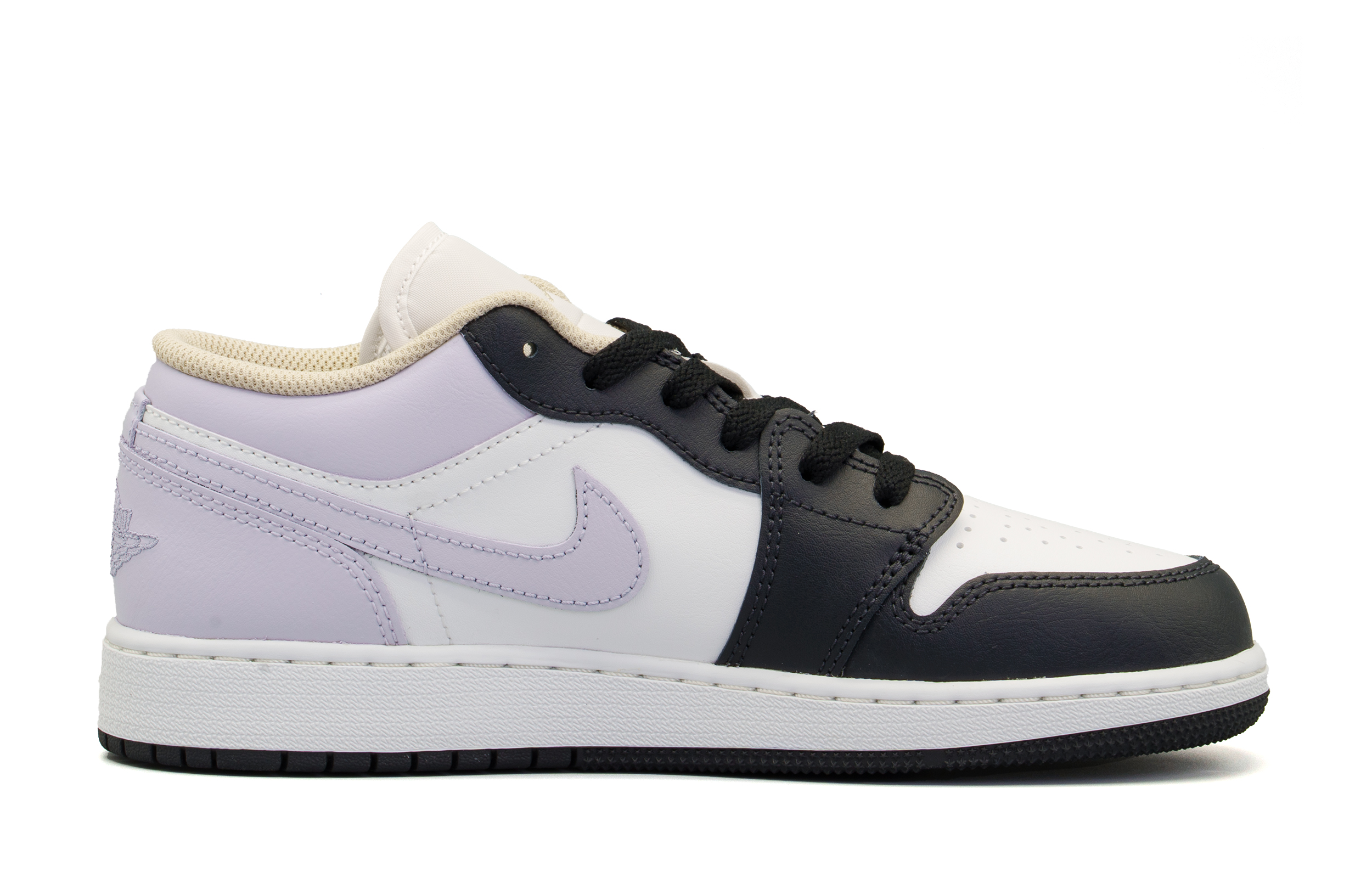 Jordan Air Jordan 1 Cushioning, Wear Resistant Low top Vintage Basketball Shoes Women's Black Pink