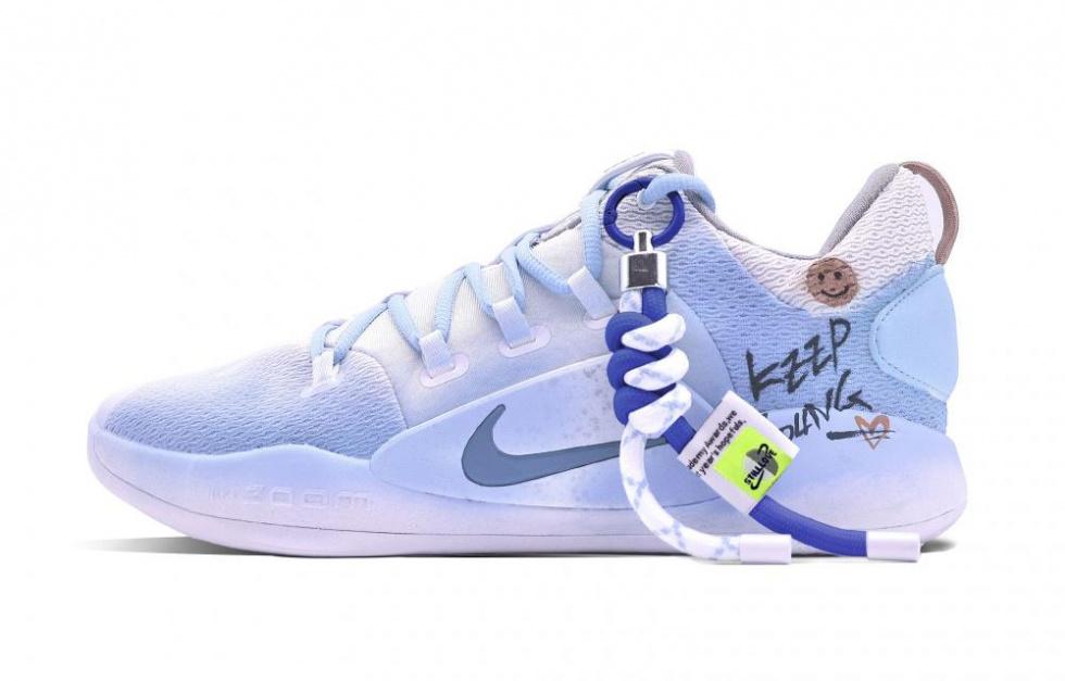 Nike Hyperdunk X Low 10 Anti Slip Wear Resistant Low Top Basketball Shoes Men's Blue White