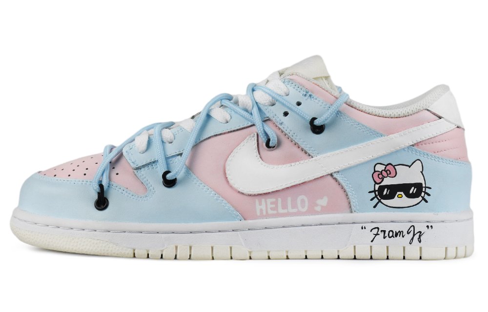 Nike Dunk Low Top Skateboard Shoes GS White Blue Pink