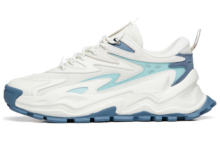 Anta Wear-Resistant Cushioning Slip-Resistant Low-Top Chunky Sneakers Men's White Cyan
