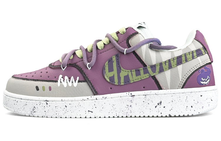 Nike Court Vision 1 Low Abrasion Resistant Low Top Skateboard Shoes Women's Purple Gray