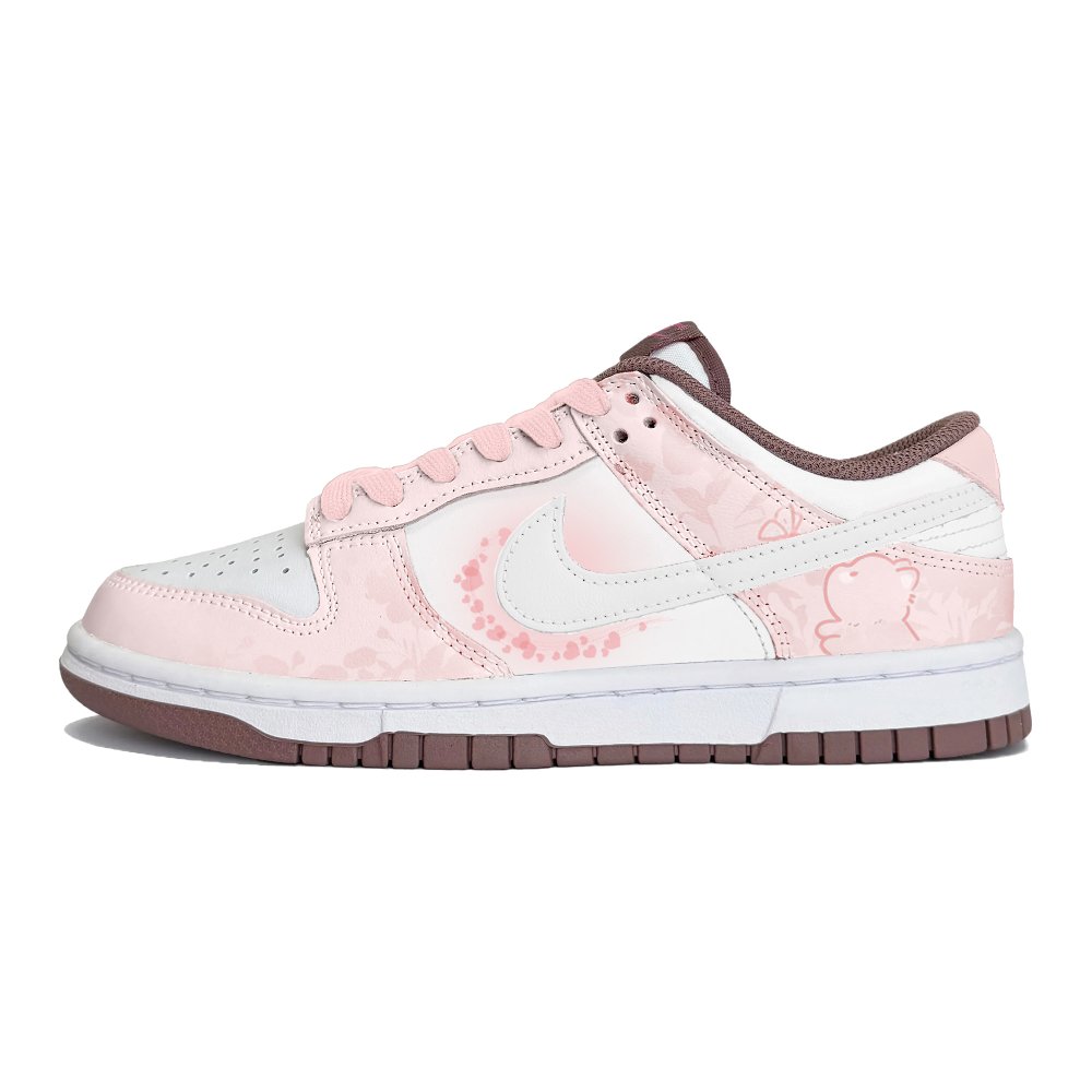 Nike Dunk Joy Lemon Slip-Resistant Low-Top Skateboard Shoes Women's White Pink