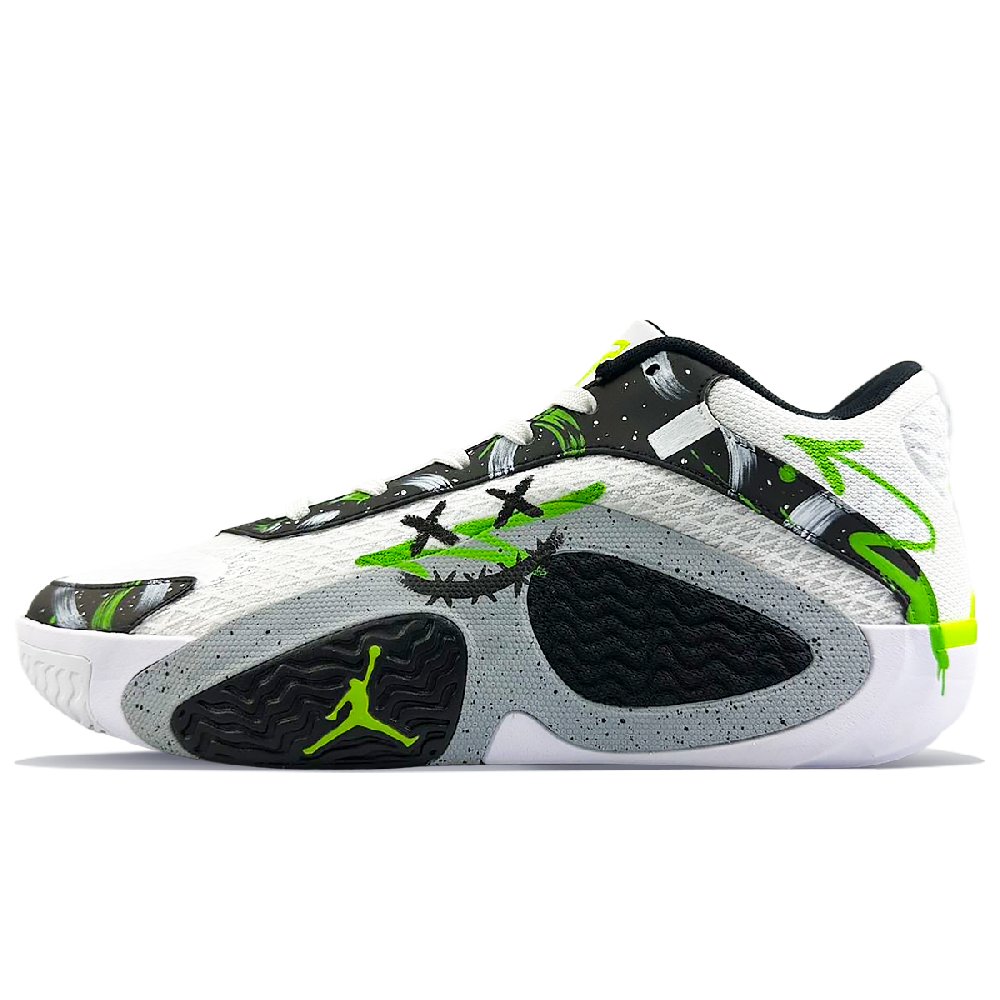 Jordan Tatum 2 Cushioning Anti-Slip Wear-Resistant Breathability Low-Top Basketball Shoes Men's Black White